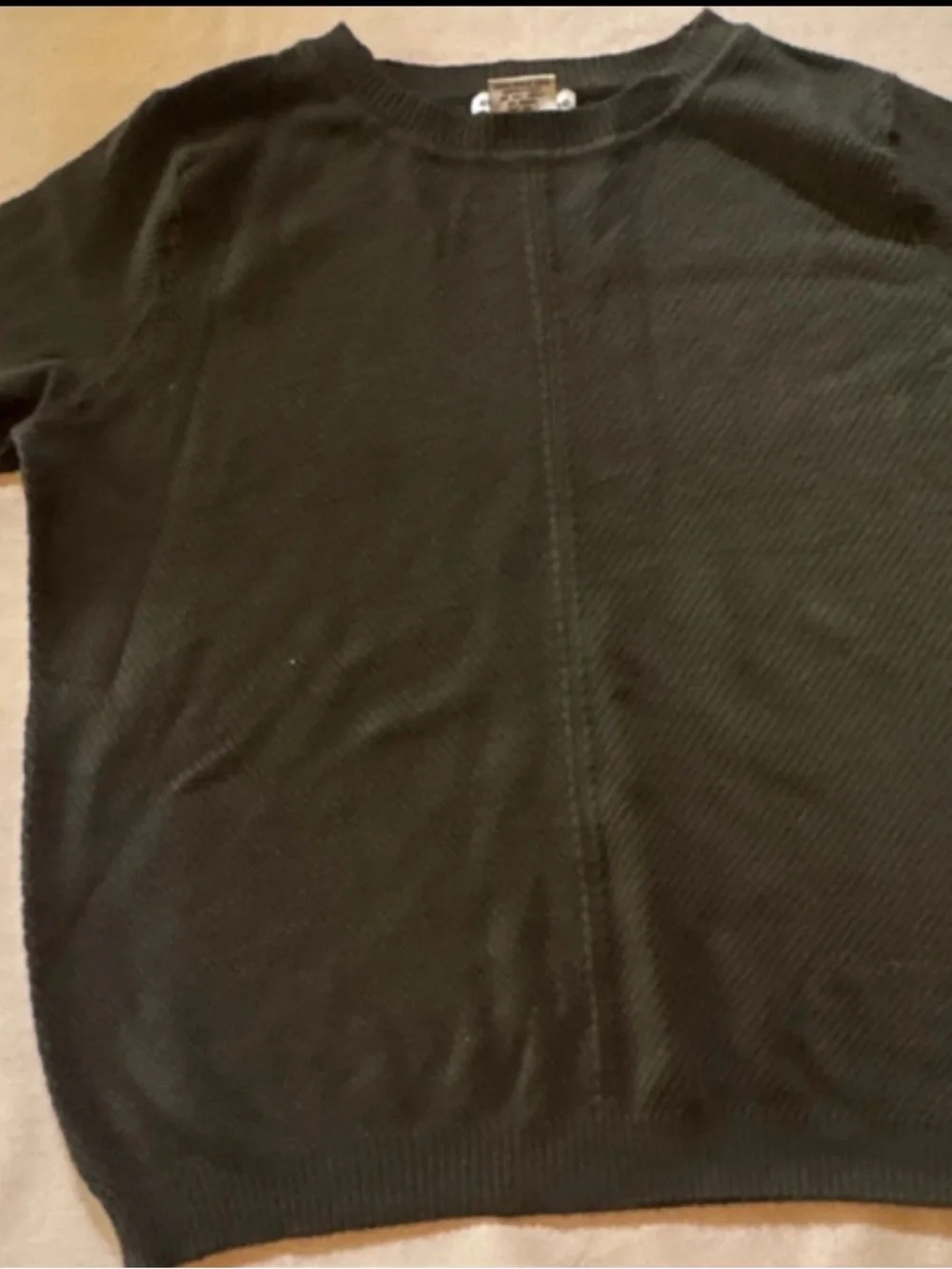 Black Knit Short-Sleeve Sweater #49‎